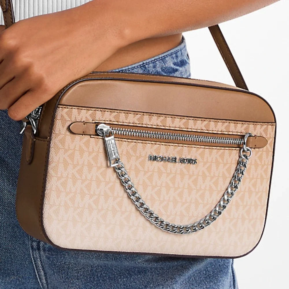 Michael Kors Jet Set Large Ombré Signature Logo EW Crossbody Body Dusk  NWT